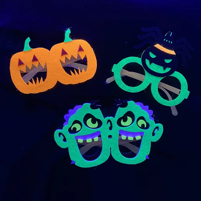 Glow In The Dark Party Glasses - Halloween Glow In Dark Felt Glasses