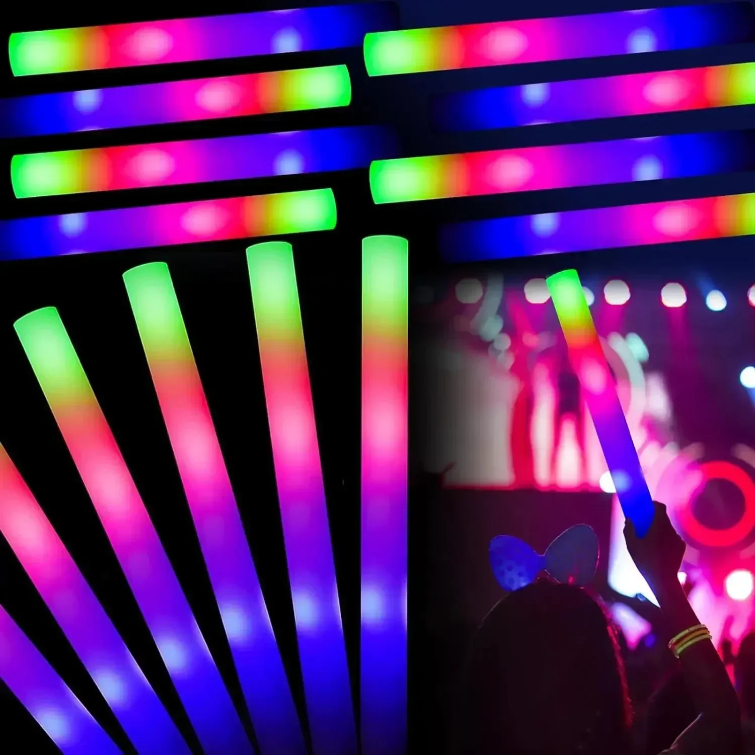 5/10/30pcs 4 Modes Colorful Fo - огляд і ціна Flashing Led Foam Sticks Party