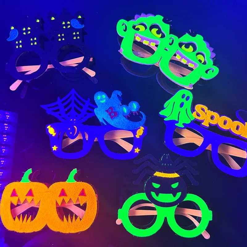 Halloween Glow In Dark Felt Gl - огляд і ціна Glow In The Dark Party Glasses