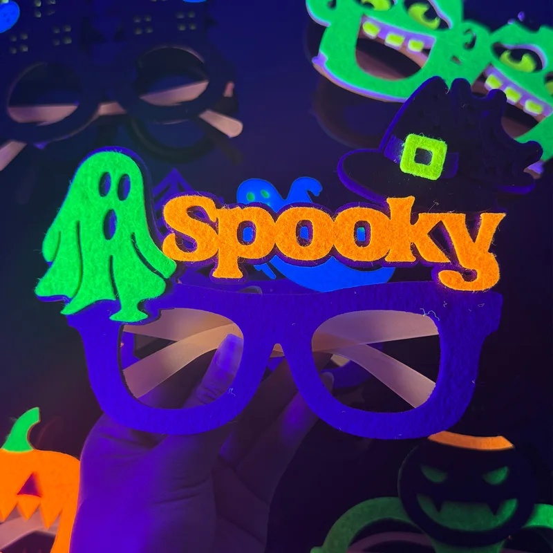 Halloween Glow In Dark Felt Gl - огляд і ціна Glow In The Dark Party Glasses